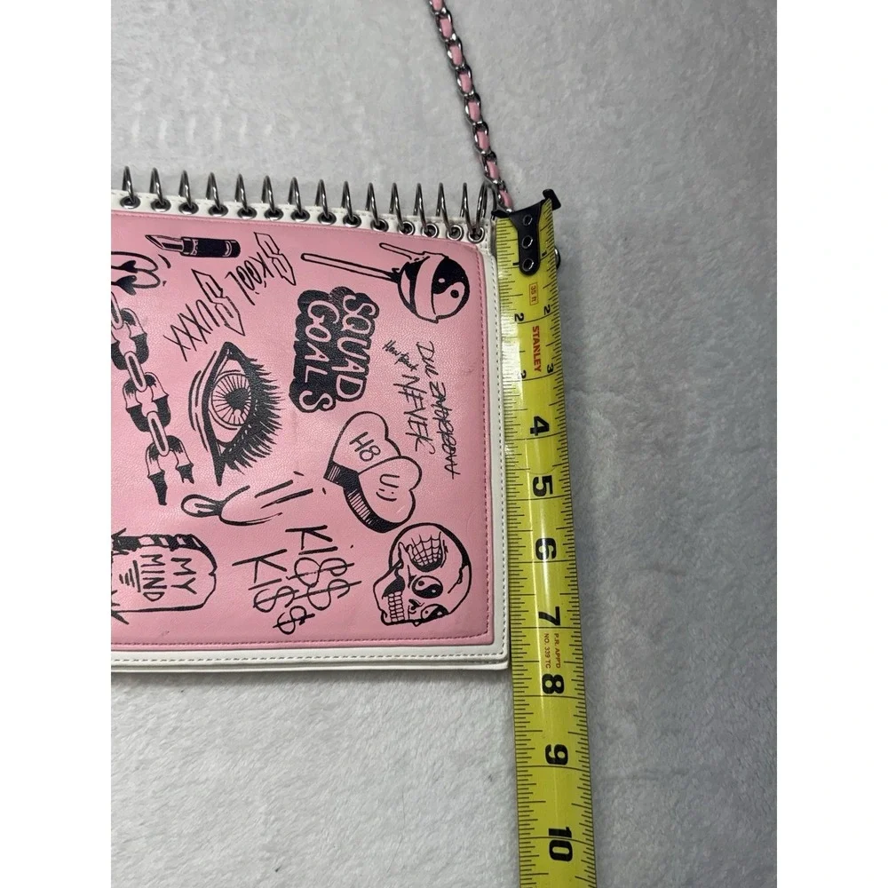 Mean Girls Style Pink Notebook Crossbody Bag/Purse Current Mood 90's Style Bag - Picture 14 of 14